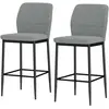 HOMCOM Set 2 Tabourets de Bar en Velours Modernes avec Repose-Pieds et...