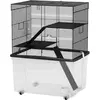 PawHut Cage pour Hamsters 3 Étages avec Roues, 2 Plateformes, Rampes, ...