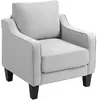 HOMCOM Fauteuil Moderne en Tissu avec Rembourrage Épais et Ressorts En...