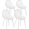 HOMCOM Set 4 Chaises de Salle à Manger Modernes avec Dossier Ajouré en...