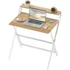 HOMCOM Bureau Pliable avec Étagère pour Moniteur, 81,5x62x86,5 cm, Boi...