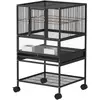 PawHut Cage pour Oiseaux avec Étagère Inférieure, Plateau et Grille Am...