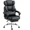 HOMCOM Chaise de Bureau en Cuir PU avec Repose-Pieds, Appui-Tête Régla...