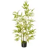 HOMCOM Plante Artificielle de Bambou Haute 120cm avec Pot pour Intérie...