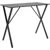 HOMCOM Industrial Style Bar Table High Table Marble Effect Wood and St...