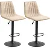 HOMCOM Tabourets de Bar Set 2 Pièces à Hauteur Réglable, en Acier et P...