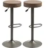 HOMCOM Ensemble de 2 Tabourets de Bar Pivotants avec Repose-Pieds et H...