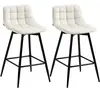 HOMCOM Ensemble de 2 Tabourets de Bar avec Dossier et Repose-Pieds de ...
