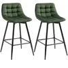 HOMCOM Lot de 2 Tabourets de Bar avec Dossier et Repose-Pieds Style No...