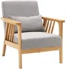 HOMCOM Fauteuil Moderne avec Revêtement Velours et Structure en Bois, ...