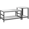 HOMCOM Ensemble de 2 Tables Basses à 2 Niveaux en Aggloméré et Acier a...