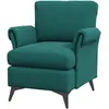 HOMCOM Fauteuil de Salon en Tissu Effet Lin Respirant avec Accoudoirs ...