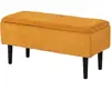 HOMCOM Banc Coffre en Polyester et Bois pour Chambre à Coucher et Entr...