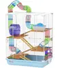 PawHut Cage pour Hamsters à 5 Niveaux avec Tubes, Roue, Échelles, Mais...