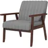 Fauteuil de chambre moderne HOMCOM rembourré en tissu et bois avec cou...