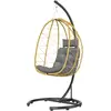 Outsunny Fauteuil Suspendu et Pliable avec Coussins, en Acier et Rotin...
