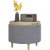 HOMCOM Pouf de Rangement Velouté jusqu'à 120 kg avec Plateau Réversibl...