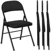 HOMCOM Set de 4 Chaises Pliantes avec Assise Rembourrée en polyester e...