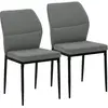HOMCOM Set 2 Chaises de Salle à Manger Rembourrées en Velours avec Dos...