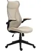 HOMCOM Chaise de Bureau avec Accoudoirs Rabattables, Hauteur Réglable ...
