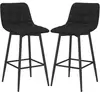 HOMCOM Set 2 Tabourets de Cuisine Style Nordique en Tissu Effet Velour...