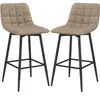 HOMCOM Set 2 Tabourets de Cuisine Style Nordique en Tissu Effet Velour...