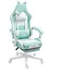 HOMCOM Chaise de Jeu Inclinable avec Repose-Pieds et Coussins, en Simi...