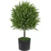 HOMCOM Pianta Finta Albero Cedro avec Vaso Inclus pour Intérieur et Ex...