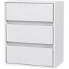 HOMCOM Commode 3 Tiroirs Moderne en Bois Blanc, 40x30x50.5 cm