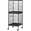 PawHut Cage Volière pour Oiseaux pour Intérieur avec Roulettes et Plat...