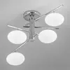 Metallux Plafonnier Dolce 4 lampes, chromé/abat-jour blancs