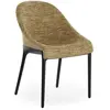 KARTELL chaise ELEGANZA ELA tissu MELANGE (Base noire, tissu moutarde ...