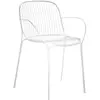 Chaise de jardin avec accoudoir en acier blanc 79 cm Hiray - Kartell