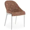 KARTELL chaise ELEGANZA ELA tissu MELANGE (Base blanche, tissu rouille...