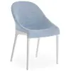 KARTELL chaise ELEGANZA ELA tissu MELANGE (Base blanche, tissu bleu - ...
