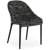 KARTELL chaise ELEGANZA ELA tissu MELANGE (Base noire, tissu noir - Te...