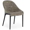 KARTELL chaise ELEGANZA ELA tissu MELANGE (Base noire, tissu gris tour...