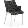 KARTELL chaise avec accoudoirs ELEGANZA NIA tissu MELANGE (Base blanch...