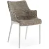 KARTELL chaise avec accoudoirs ELEGANZA NIA tissu MELANGE (Base blanch...