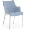 KARTELL chaise avec accoudoirs ELEGANZA NIA tissu MELANGE (Base blanch...