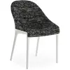 KARTELL chaise ELEGANZA ELA tissu MELANGE (Base blanche, tissu noir - ...