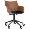 Kartell Chaise Avec Accoudoirs À Roulettes Q/Wood (Foncé, Siège Noir E...