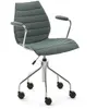 KARTELL chaise à roulettes avec accoudoirs MAUI SOFT NOMA (Vert - Tiss...
