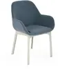 KARTELL fauteuil CLAP AQUACLEAN (Base blanche, siège poudre bleue - Ti...