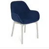 KARTELL fauteuil CLAP AQUACLEAN (Base blanche, siège bleu - Tissu et t...