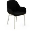KARTELL fauteuil CLAP AQUACLEAN (Base blanche, siège noire - Tissu et ...