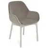 KARTELL fauteuil CLAP AQUACLEAN (Base blanche, siège ecru - Tissu et t...