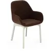 KARTELL fauteuil CLAP AQUACLEAN (Base blanche, assise marron - Tissu e...
