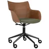 KARTELL chaise avec accoudoirs à roulettes Q/WOOD tissu Aquaclean (Fon...