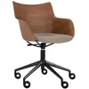KARTELL chaise avec accoudoirs à roulettes Q/WOOD tissu Aquaclean (Fon...